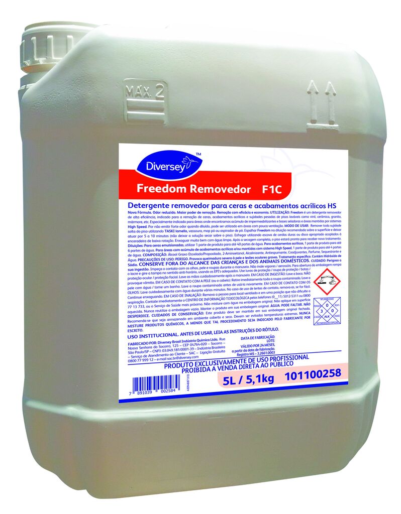 FREEDOM 5L - DETERGENTE REMOVEDOR PARA CERAS E ACABAMENTOS ACRÍLICOS HS